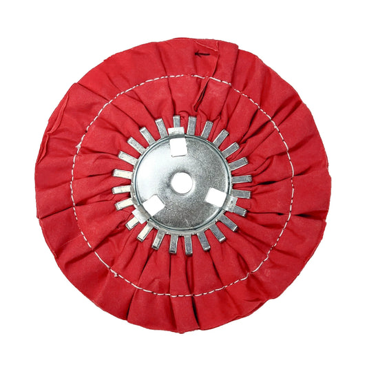 9" Stitched Airway Buffing Wheels with Removable Center Plate - Red