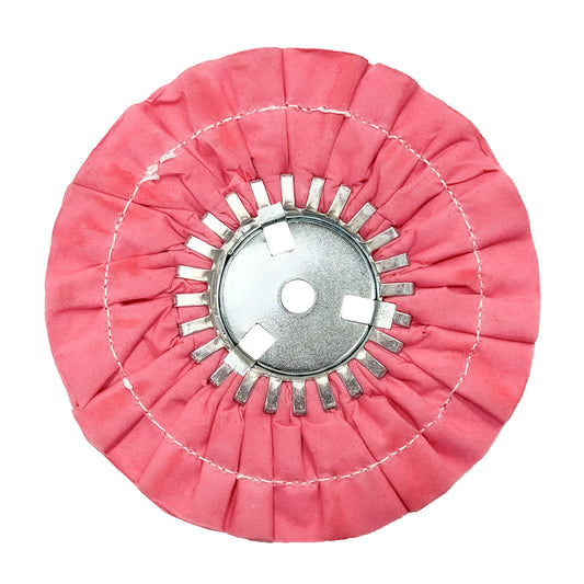 9" Stitched Airway Buffing Wheels with Removable Center Plates - Pink