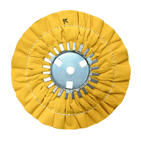 9" Stitched Airway Buffing Wheels with Removable Center Plate - Yellow