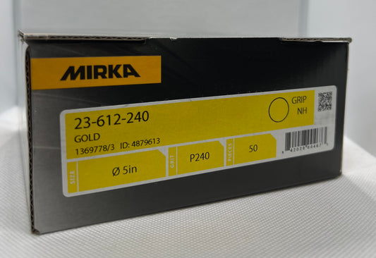 23-612-240 Gold Mirka Sandpaper 5" Discs 240 Grit