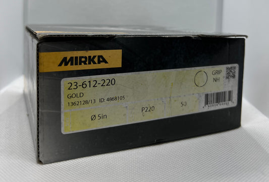 23-612-220 Gold Mirka Sandpaper 5" Discs 220 Grit