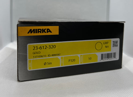 23-612-320 Gold Mirka Sandpaper 5" Discs 320 Grit