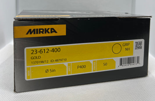 23-612-400 Gold Mirka Sandpaper 5' Discs 400 Grit